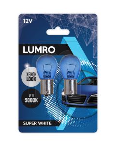 Lumro BA15S P21W 382 Super White DRL Bulbs
