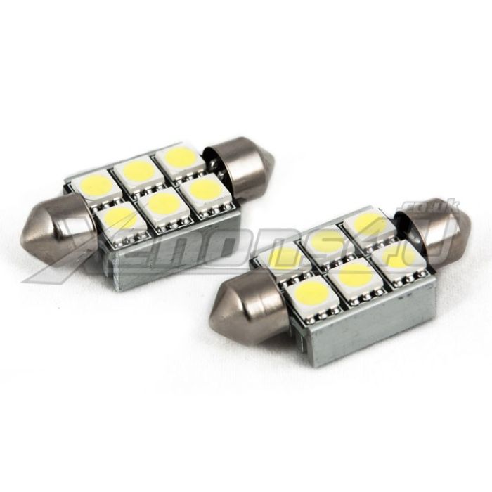 36mm C5W 6 5050 SMD LED Festoon Canbus Bulbs