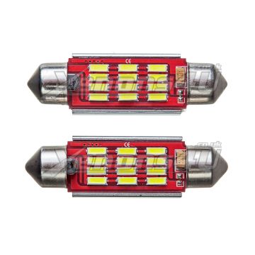 36mm 12 4014 SMD C5W LED Festoon Canbus Bulbs White