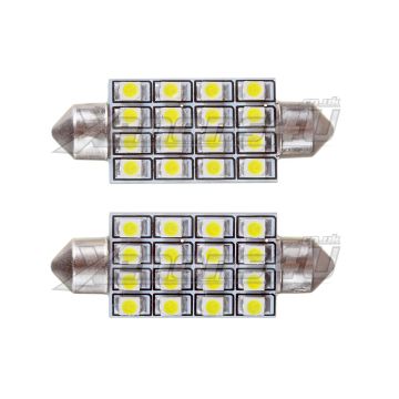 42mm C10W 16 SMD LED Canbus 265 Festoon Bulbs White