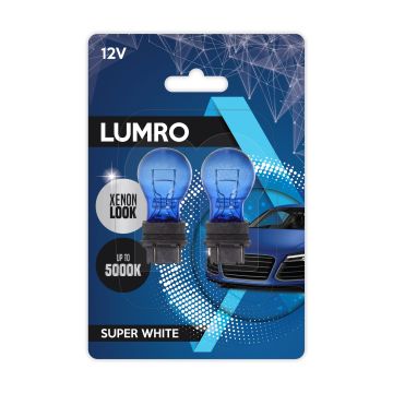 Lumro 3157 P27/7W Super White DRL Bulbs