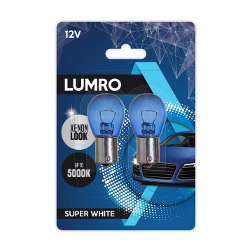 Lumro BA15S P21W 382 Super White DRL Bulbs