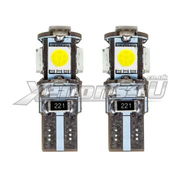 W5W T10 501 5 SMD 5050 LED Canbus Wedge Bulbs