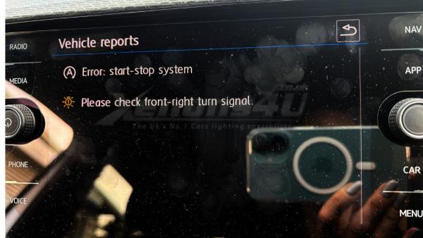 VW T-Cross C11 Please check the front-right turn signal warning message