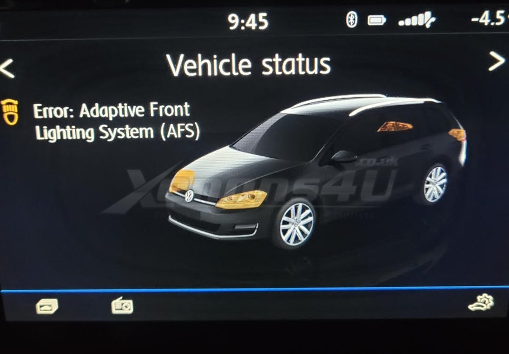 Adaptive Front Lighting AFS Warning message