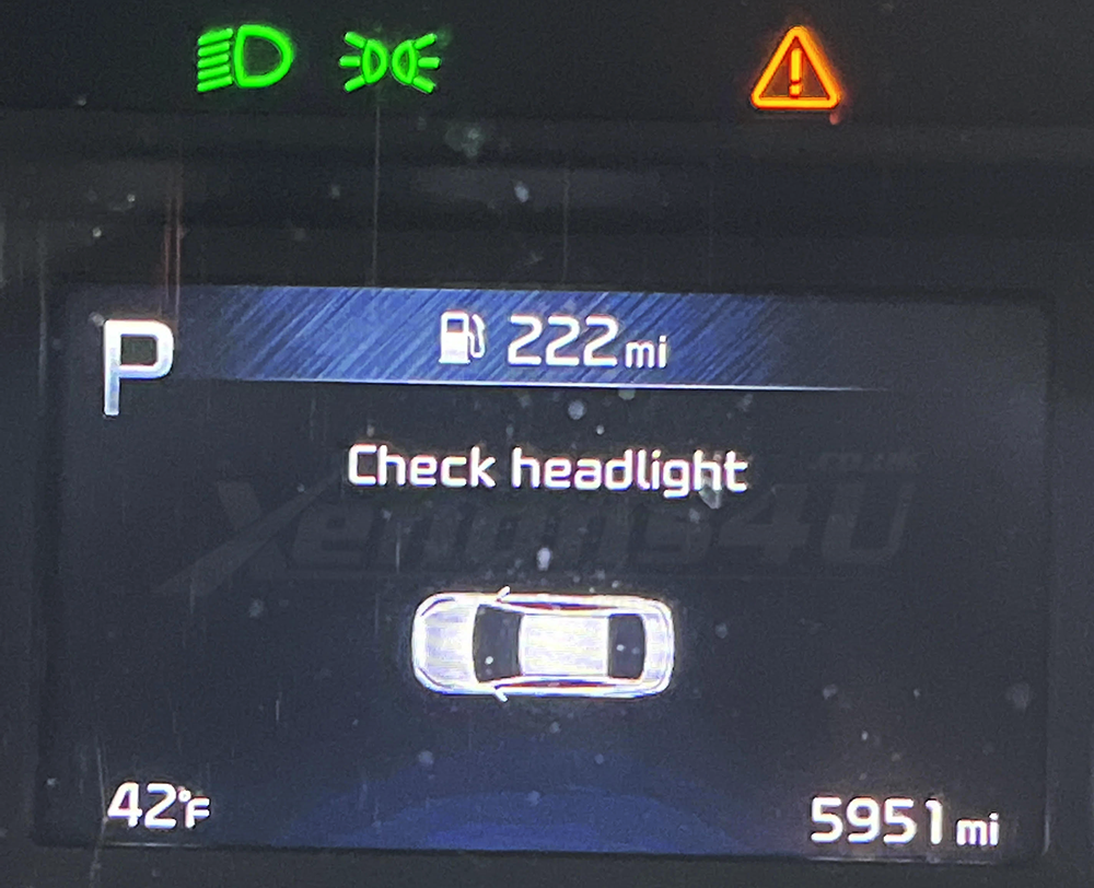 Kia Sportage MK4 IV QLE Check headlight warning message