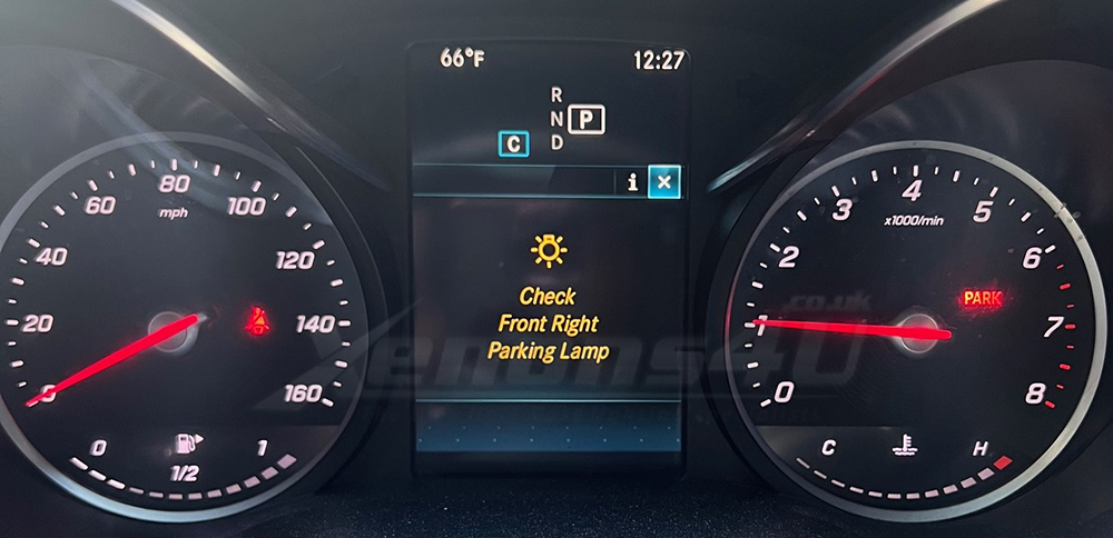 Check Front Right Parking Lamp warning message