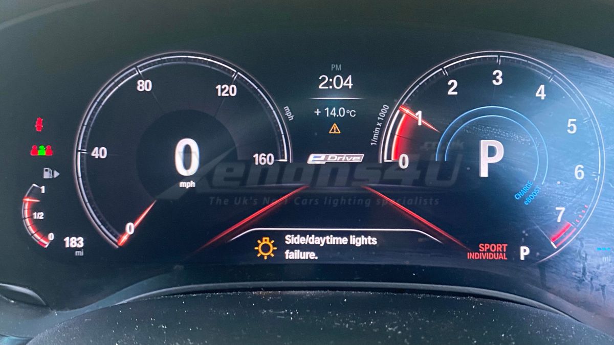 BMW 5 series G30 G31 SideDaytime Lights Failure Warning Message Explained