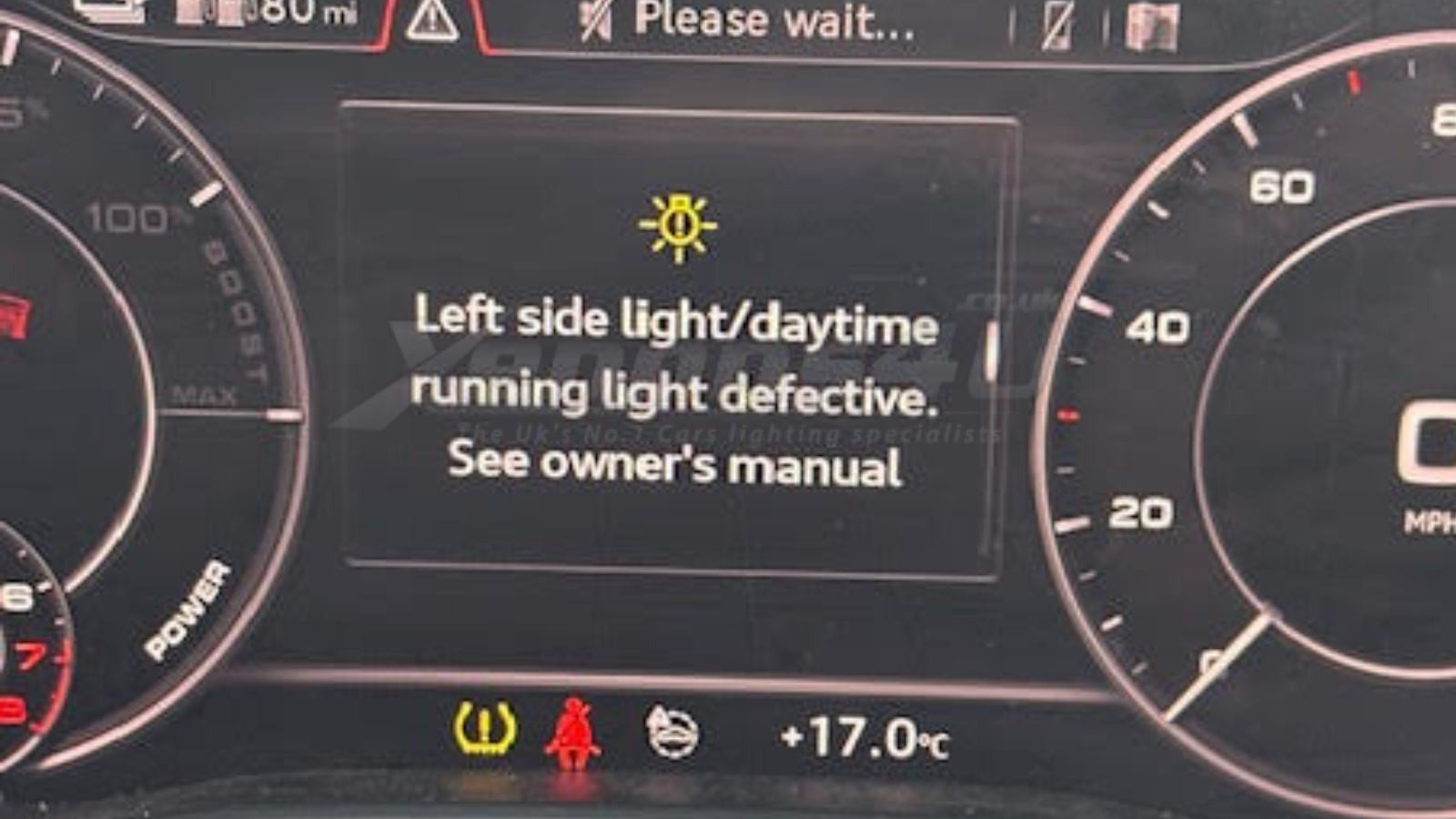 Audi Q5 SQ5 FY Left side light daytime running light defective warning